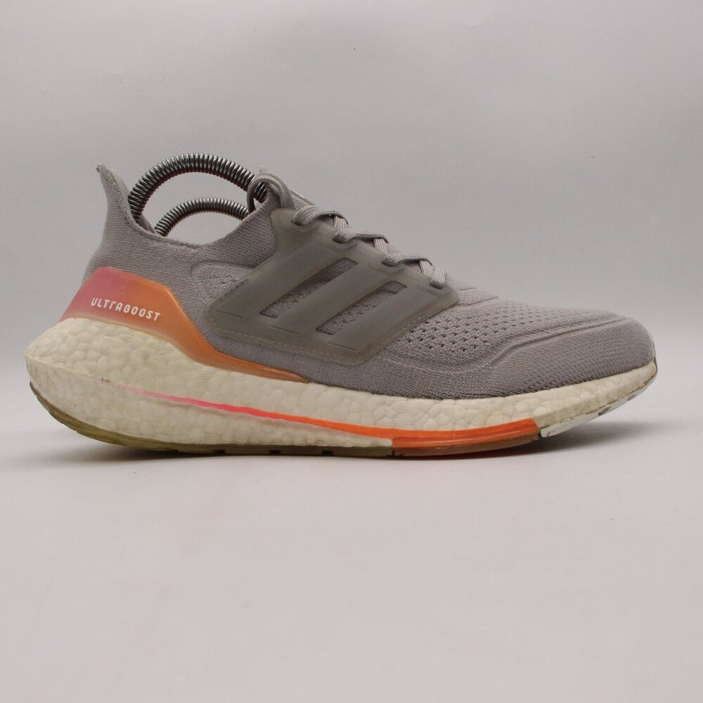 Adidas UltraBoost 21 Women's Size 8.5 Grey Screaming Orange Running Shoes FY0397